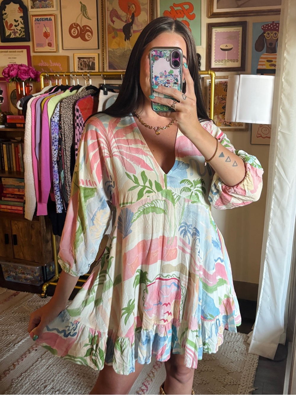 Anthro Label of Love Beach Tunic Mini Dress